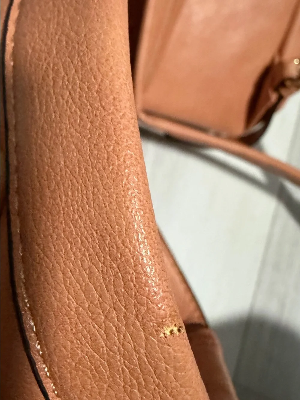 Women's Tan Faux-Leather Backpack with Front Zip Pocket